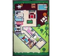 Tapis enfant TAPITOM - Maison de poupée - 130 x 200 cm Vert G