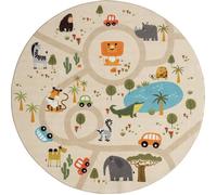 Tapis enfant - THE CARPET - Happy Kids - Beige - Rond - 160x160 cm