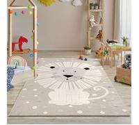 the carpet Jungle Kids Tapis pour Chambre d'enfant, Tapis pour Enfant, Effet 3D, Facile à Entretenir, résistant, Lion, 140 x 200 cm