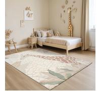 the carpet Jungle Kids Tapis pour Chambre d'enfant, Tapis pour Enfant, Effet 3D, Facile à Entretenir, résistant, Girafe, 80 x 150 cm