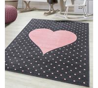Tapis enfant tissé pinkar rose Diam 120cm