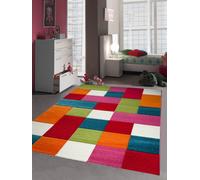 Tapis enfants tapis de jeu Karo multiples turquoise blanc orange rose rouge
