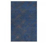 tapis entrée 115x180 tissé bleu et gris rectangle motif faux uni TEREMINDE
