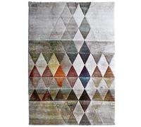 tapis entrée 40x60 tissé beige rectangle motif géométrique LYN8 BELO 19