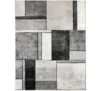tapis entrée 40x60 tissé gris rectangle motif géométrique LYN8 GEOME