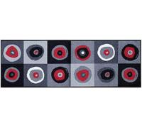 tapis entrée 40x60 tissé gris rectangle motif rond SERGEJ