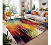 tapis entrée 40x60 tissé multicolore rectangle motif géométrique LYN8 BELO 1