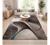 tapis entrée 40x60 tissé noir rectangle motif géométrique LYN8 MADILA