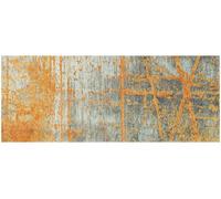 tapis entrée 80x200 tissé orange rectangle motif abstrait RUSTIC