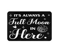 Tapis Entree Anti-Saleté Tapis De Porte Décoration De Salle De Bain Amusante : « Ici, C'est Toujours La Pleine Lune ! » Facile À Nettoyer Tapi Salle De Bain pour Intérieur 40X60Cm
