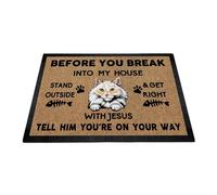 Tapis Entree Avant Que Tu Ne T'Introduises chez Moi, Raggamuffin Cat Antidérapant Tapis De Sol Douces Paillasson Interieur pour Patio Intérieur Cuisine 60X40Cm