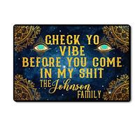 Tapis Entrée Check Yo Before You Come in My Shit Doormats Absorbant Carpette Anti Poussiere Paillasson Extérieur pour Porte Maison Couloir 40X60 CM