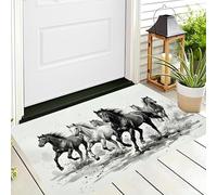 Tapis Entree Chevaux Au Galop Paillasson Exterieur Entree Paillasson Animaux Peints À L'Encre Rétro Interieur Antidérapant Lavable Paillassons Interieur pour Couloir Tapis D'entrée 40 x 60 cm