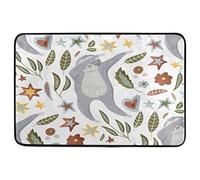 Tapis Entrée Dabbing Dancing Swag Flowers Leaves Carpette Résistant Descente De Bain Absorbant Paillasson Extérieur pour Intérieur Chambre Cuisine 40X60 CM