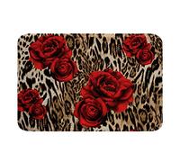 Tapis Entree Exterieur Imprimé Léopard Rouge Rose Marron Guépard Safari Animal Sauvage Durable Tapis D'Entrée Absorbant Paillasson Intérieur pour Chambre À Coucher Terrasse Maison 40X60Cm