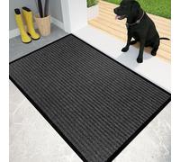 Tapis Entree Interieur 45 x 125 cm Microfibres Douces Absorbantes Tapis de Porte Lavable pour Chien, Entrée, Porte et Couloir, Noir