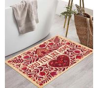 Tapis Entree Interieur 80X120Cm, Paillasson Interieur Amour Des Fleurs De La Campagne, Tapis De Sol Absorbant Lavable Antidérapant Affiche Rétro À Lettres, Paillasson Entrée Fin Pour Couloir, Rouge