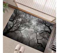 Tapis Entree Interieur Antidérapant, Paillasson Branches Forêt Lavable en Machine, Gothique Étrange Absorbante Tapis, Paillasson Interieur Entree pour Entrées, Gris 45 X 75 Cm