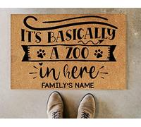 Tapis Entrée Intérieur C'est Fondamentalement Un Zoo Ici Animal De Compagnie Personnalisé Tapis De Porte Doux Confortable Paillasson pour Cour Salle De Bain Terrasse 40X60Cm