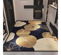Tapis Entree Interieur Feuille De Lotus d'or Paillasson Exterieur Facile à Nettoyer Antidérapant Lavable en Machine Durable pour Chambre Cuisine Couloir Tapis Entree 50x80 cm