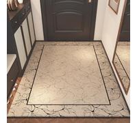 Tapis Entree Interieur Fleur Noire Brune Tapis D'entrée Antidérapant Peluche Courte Décoration pour Entrée Couloir Cuisine Salle de Bain Tapis D Entree Interieur 120x180 cm