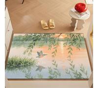 Tapis Entree Interieur Lac Orange Sun Tapis D'entrée Facile à Nettoyer Antidérapant Lavable en Machine pour Chambre Cuisine Couloir Paillasson Interieur Exterieur 80x120 cm