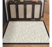 Tapis Entree Interieur Modèle De Ligne Noire Blanche Tapis D'entrée Antidérapant Peluche Courte Décoration pour Entrée Couloir Cuisine Salle de Bain Tapis D Entree Interieur 120x180 cm
