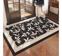 Tapis Entree Interieur Modèle De Vigne Noire Blanche Tapis D'entrée Antidérapant Peluche Courte Décoration pour Entrée Couloir Cuisine Salle de Bain Tapis D Entree Interieur 120x180 cm