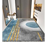 Tapis Entree Interieur Or Gris Bleu Tapis D'entrée Antidérapant Lavable Paillasson Exterieur Entree Absorbant Tapis d Entree Interieur pour Chambre Cuisine Couloir(90x150cm)