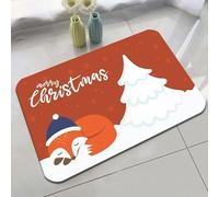 Tapis Entree Interieur Orange Animaux Noël Tapis D'entrée Antidérapant Lavable Paillasson Exterieur Entree Absorbant Tapis d Entree Interieur pour Chambre Cuisine Couloir 60x90 cm