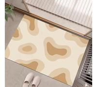 Tapis Entree Interieur Paillasson 45 x 75 cm, Simple et abstrait Forme d'huître Tapis Cuisine Devant Evier Antidérapant et Lavable en Machine Tapi d'animaux pour Entrée Couloir, Cuisine, Porte Beige
