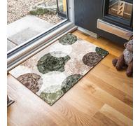 Tapis Entree Interieur, Paillasson Lavable En Machine, Motif De Cercles Concentriques, Aquarelle Abstraite, À Poils Courts, Antidérapant Et Doux, Idéal Pour Entrée Ou Cuisine, Vert, 40 X 60 Cm
