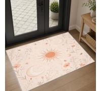 Tapis Entree Interieur Soleil et de Lune Boho 60x90cm Antidérapant