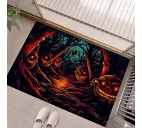 Tapis Entree Interieur Tête De Mort Arbre Mort 80 X 120 Cm | Paillasson Style Sombre Et Terrifiant Antidérapant Lavable, Tapis Entree Absorbant À Profil Bas Pour Entrée, Porte Et Couloir,Rouge