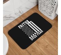 Tapis Entree La Foi Plutôt Que La Peur Le Christianisme Patriotique Et Fidèle Résistant Tapis Porte Antidérapant Tappeto pour Patio Cuisine Jardin 60X40Cm