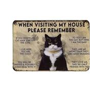 Tapis Entree Lavable Tapis De Bienvenue Lors De Votre Visite chez Moi, N'Oubliez Pas L'Entrée du Chat Drôle Facile À Nettoyer Tapi De Sol D'Intérieur pour Salle De Bain Cuisine Entrée 40X60Cm