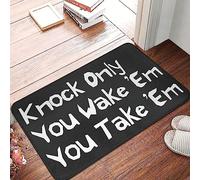 Tapis Entree Ne Frappez Que Si Vous Les Réveillez, Vous Les Prenez. Durable Tapis De Sol Douces Tappeto pour Patio Bureau Maison 60X40Cm