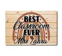 Tapis Entrée Personalized Best Classroom Ever, Customized Name Teacher Descente De Bain Anti Poussiere Doormats Résistant Carpette pour Chambre Patio Maison 40X60 CM