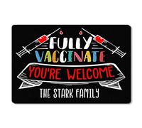 Tapis Entrée Personalized Fully Vaccinated You're Welcome Paillasson Extérieur Antidérapant Descente De Bain Anti Poussiere Carpette pour Maison Chambre Couloir 40X60 CM