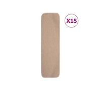 Tapis escalier antidérapants 15 pcs 75x20cm Beige Rectangulaire