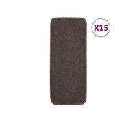 Tapis escalier antidérapants 15pcs 60x25cm Marron Rectangulaire