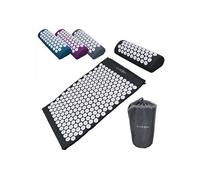 Tapis et coussin d'acupression 67 x 42 cm + sac de transport - Bleu Noir