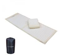 Tapis et coussin d'acupression avec sac de transport - Beige et blanc - Vivezen