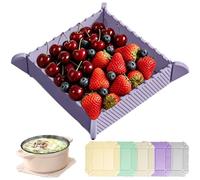 Tapis et plateau de service magnétique pliable 2 en 1 en silicone, résistant à la chaleur, utilisable comme dessous de plat, planche à découper et plateau repas. Qualité alimentaire (Purple)