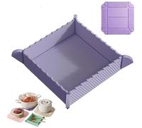 Tapis et plateau de service pliable magnétique 2-en-1 en silicone, planche à découper pliable magnétique portable, résistant à la chaleur et imperméable, antidérapant pour la cuisine (Violet)