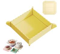 Tapis et plateau de service pliable magnétique 2-en-1 en silicone, planche à découper pliable magnétique portable, résistant à la chaleur et imperméable, antidérapant pour la cuisine (Jaune)