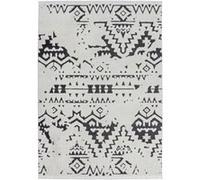 Tapis de séjour GENERIQUE Tapis Ethnique à Franges Agadir Noir & Blanc 200 x 290 cm