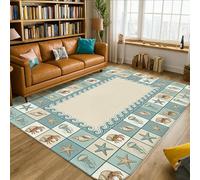 Tapis étoile de mer, méduse de plage côtière, coquillage, turquoise à poils courts en éponge pour la maison, tapis d'intérieur qui ne perd pas ses poils pour salon, chambre à coucher, couloir, bureau