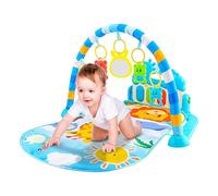 Tapis Éveil Bébé - Arche De Jeux 3-12 Mois 75x58x40cm | Centre D'Activités Musical avec Lumières Et 5 Sensoriels Suspendus Cadeau Naissance Garçon Fille Développement Motricité