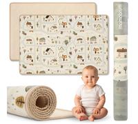 Tapis eveil mousse xpe mamabrum tapis bebe reversible 180x120 cm ville beige 0+
